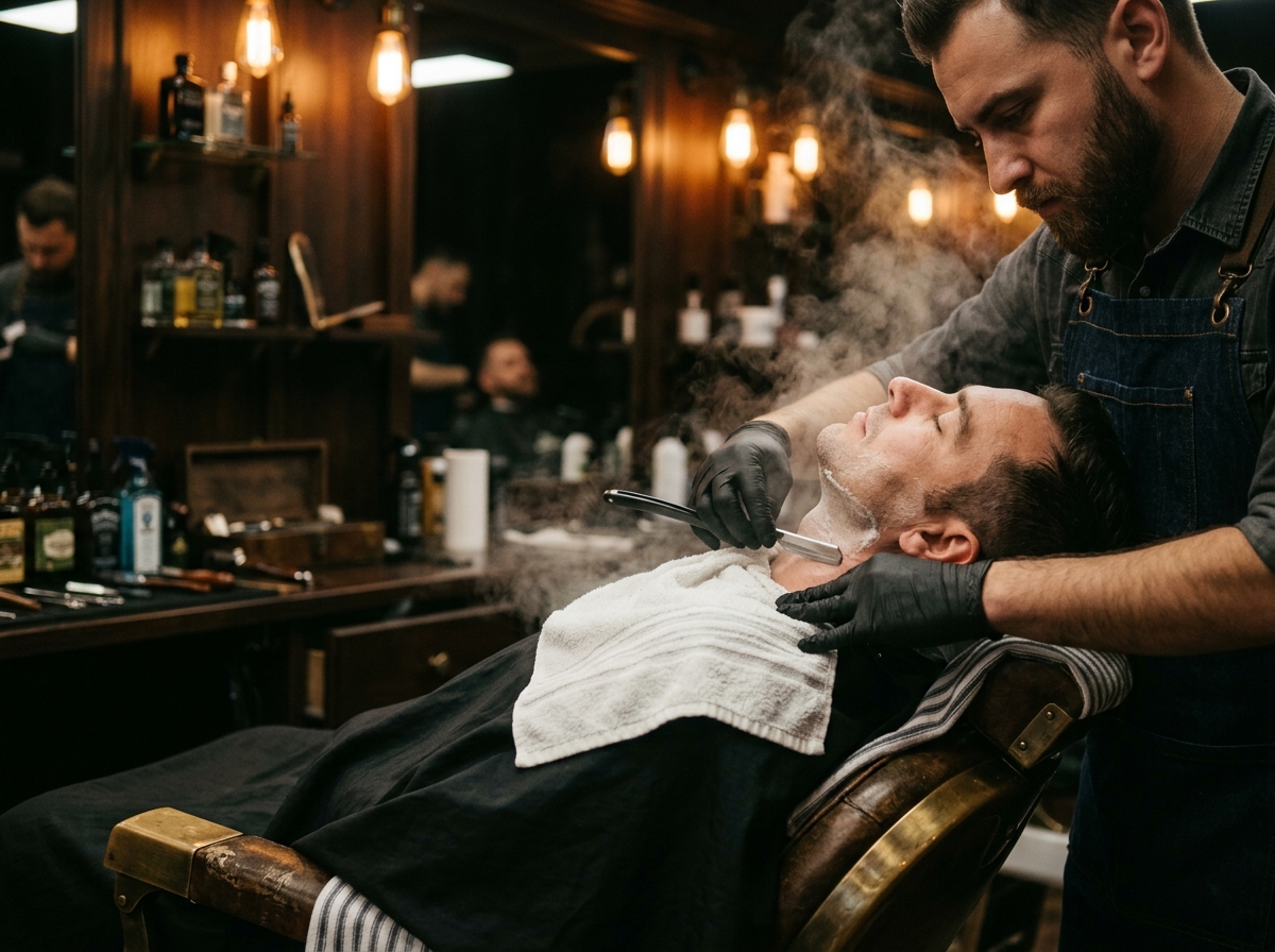 Hot towel shave experience